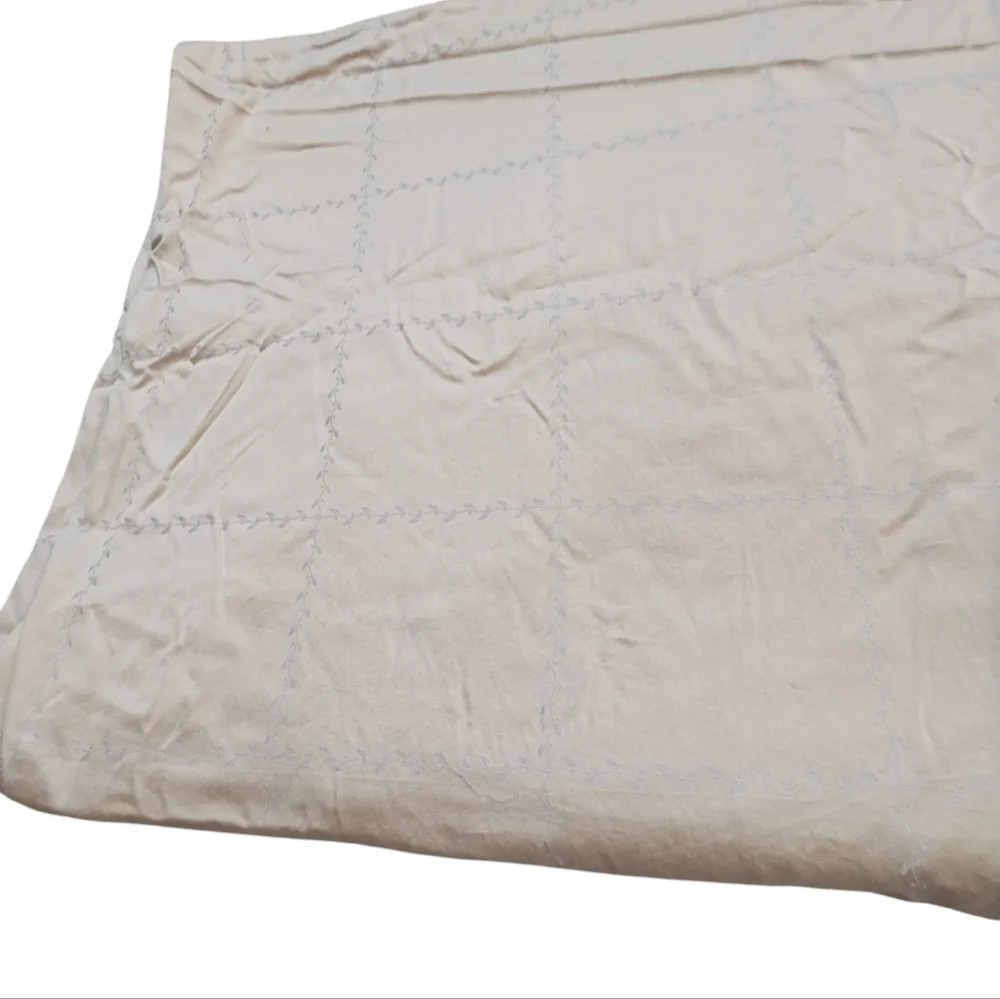 Chambers Luxury Italian Linens Embroidered King Duvet Gold Tan 100% Cotton Vines - Picture 5 of 8